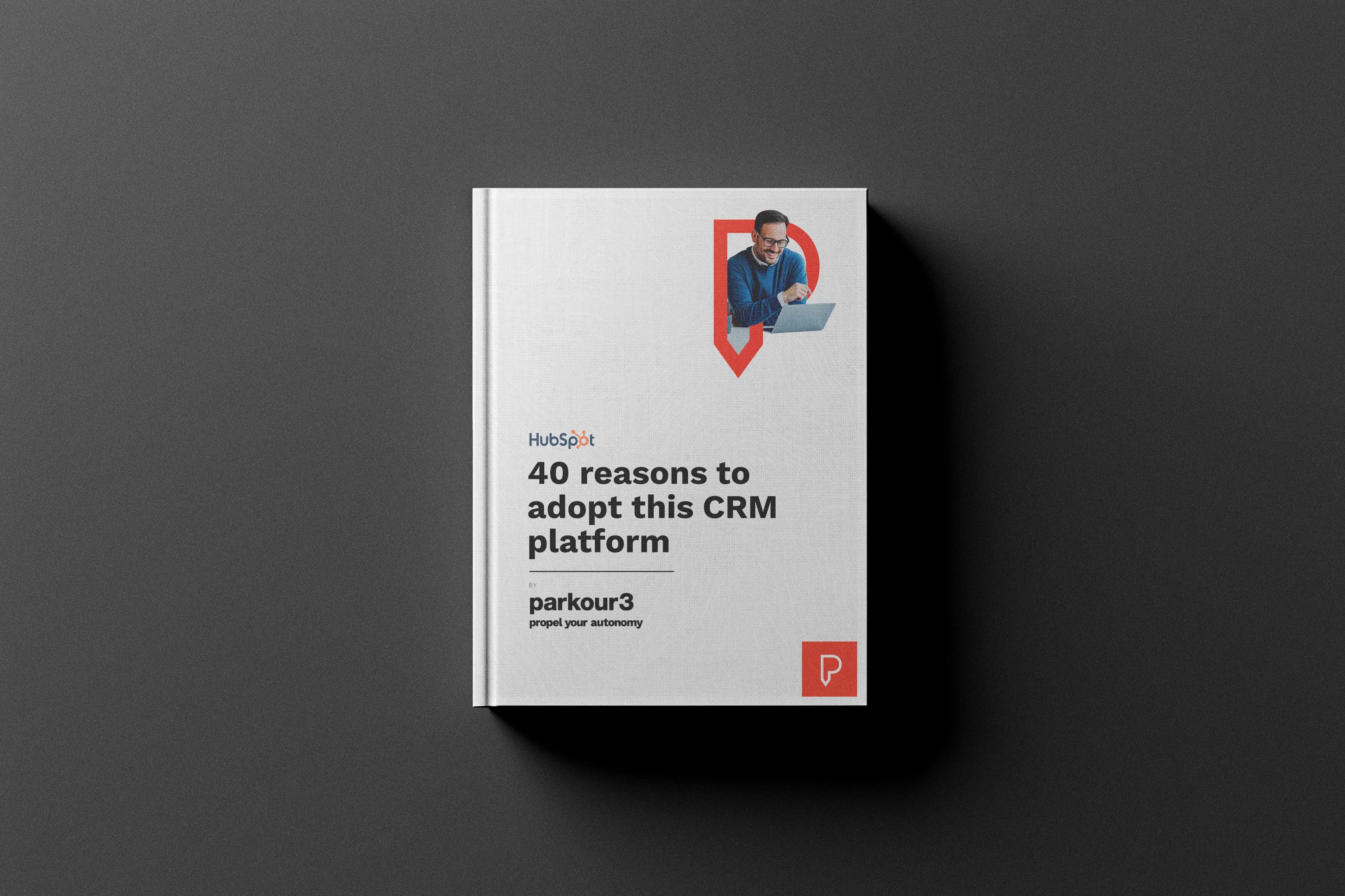 View of the white book cover on a grey background