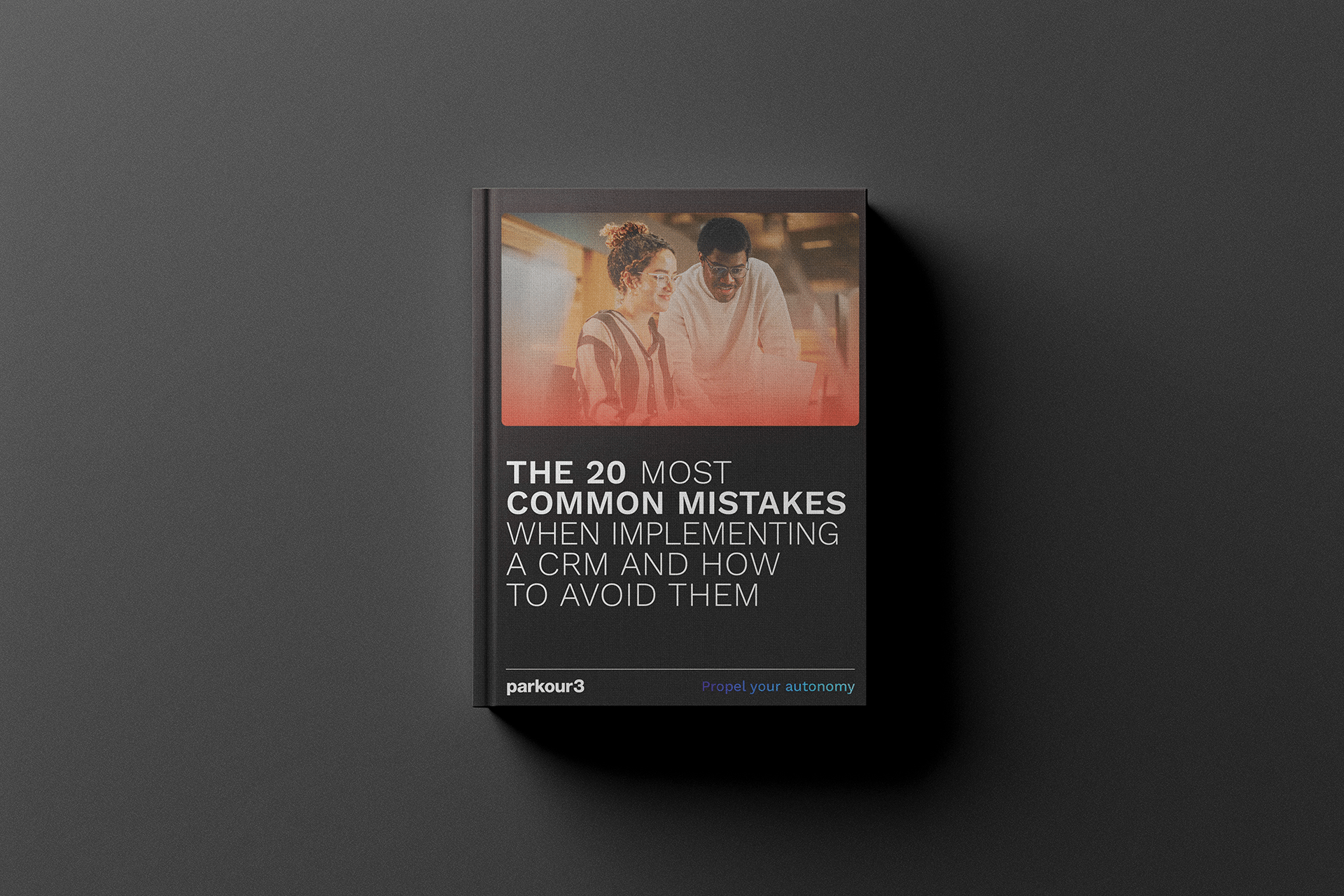 Cover of the guide: “The 20 most common mistakes when implementing a CRM system and how to avoid them”